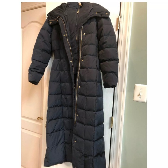 SOLD NWT Size S Cole Haan Long Quilted Blue Coat - Picture 5 of 8